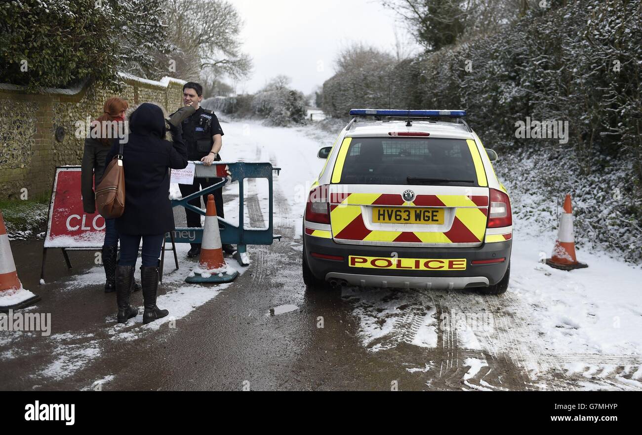 A closed road in the village of upham in hampshire hires stock photography and images Alamy