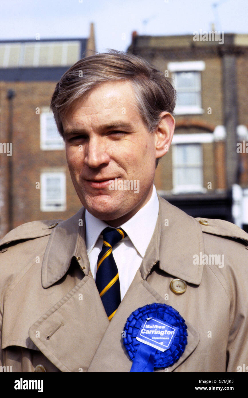 Politics - Matthew Carrington - Fulham By-Election - London Stock Photo