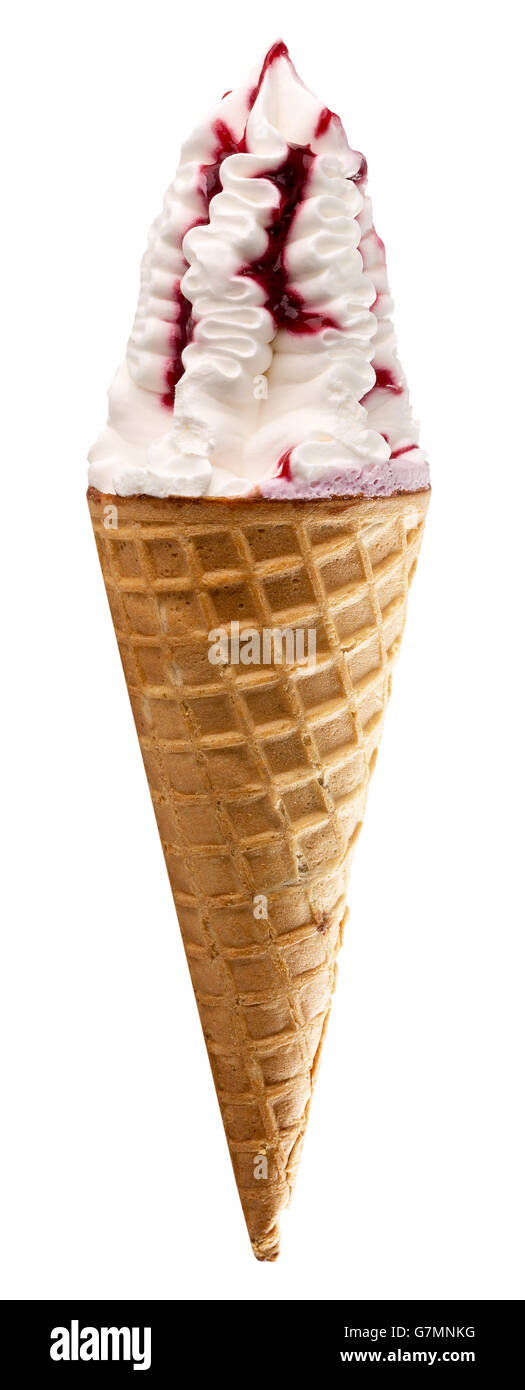 ice cream in waffle cone isolated on the white background Stock Photo ...
