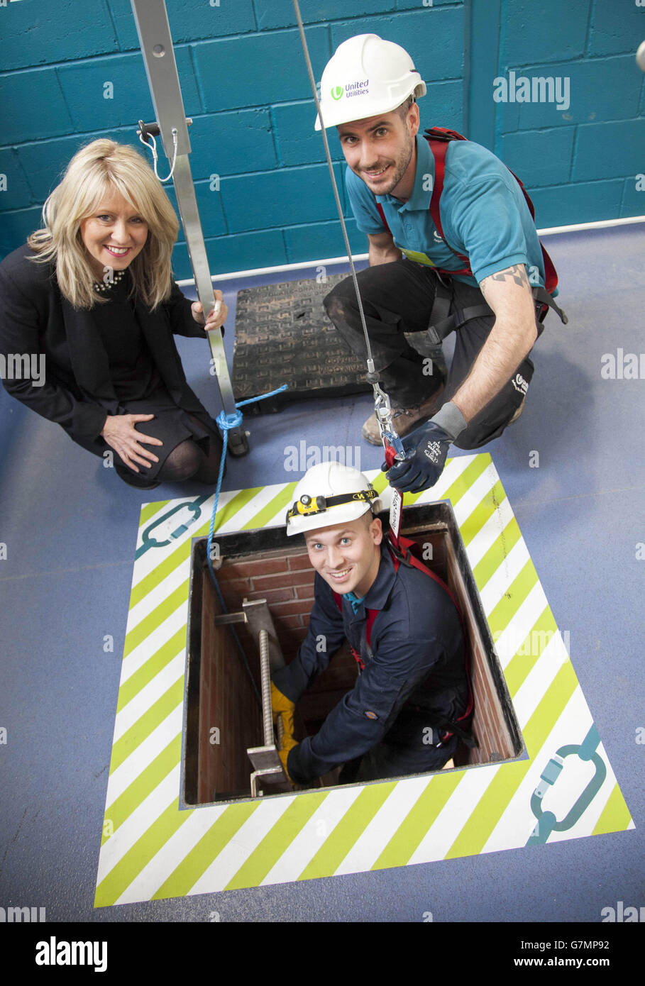 McVey visit to Bolton Waste Water Treatment Works Stock Photo Alamy