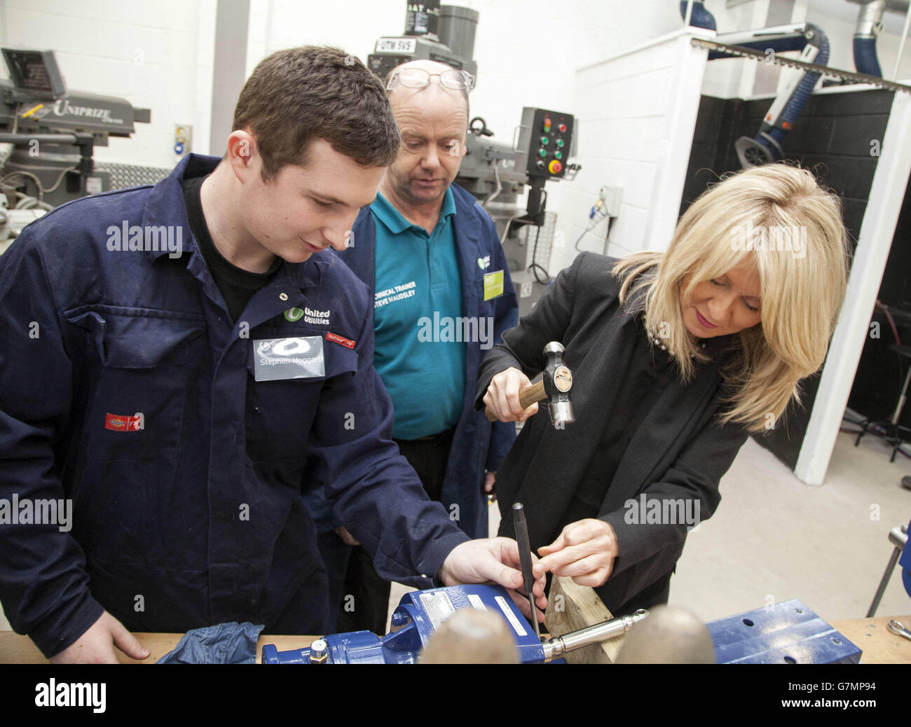 McVey visit to Bolton Waste Water Treatment Works Stock Photo Alamy