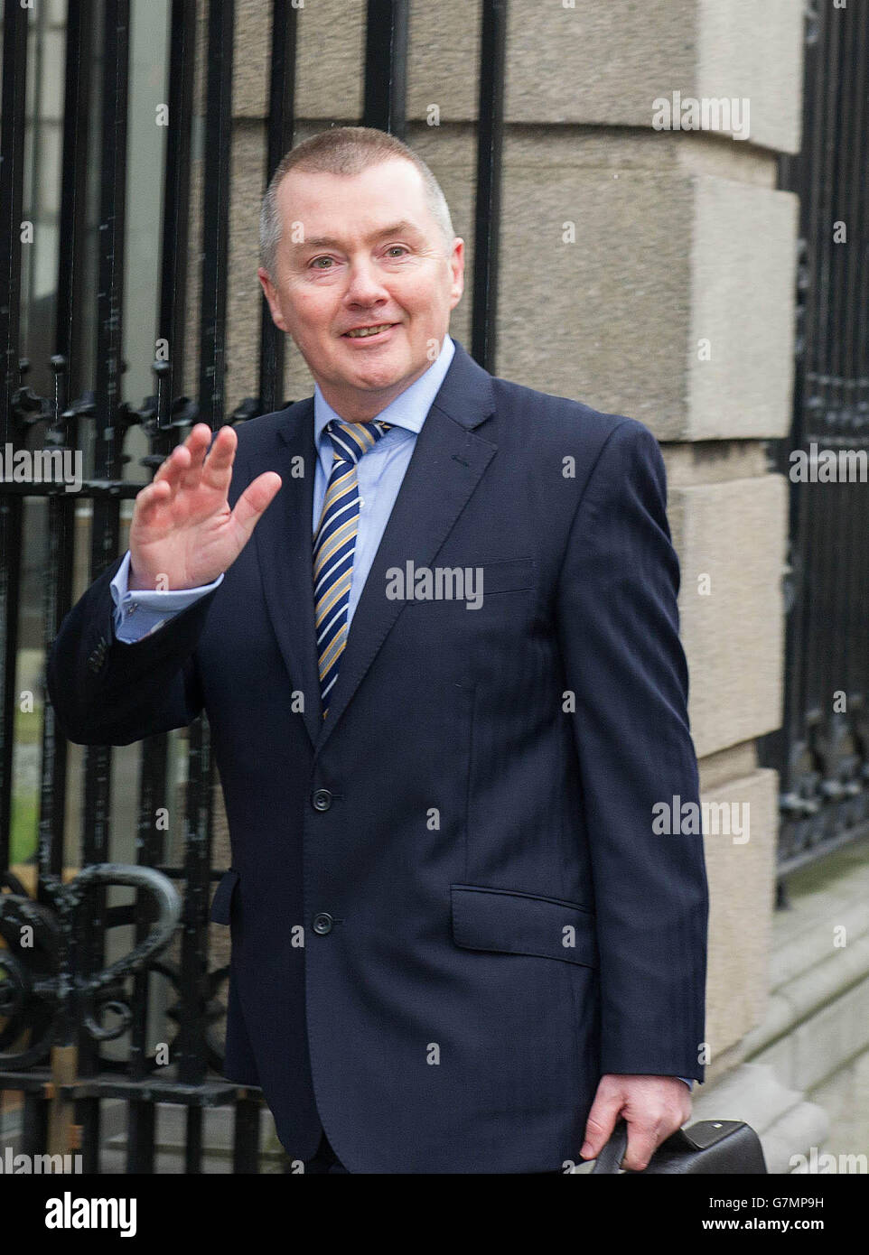 Chief executive of BA parent the International Airlines Group (IAG) Willie Walsh arrives at Government Buildings in Dublin, where Mr Walsh faced questions at the Oireachtas Committee on Transport on the controversial bid for airline Aer Lingus. Stock Photo