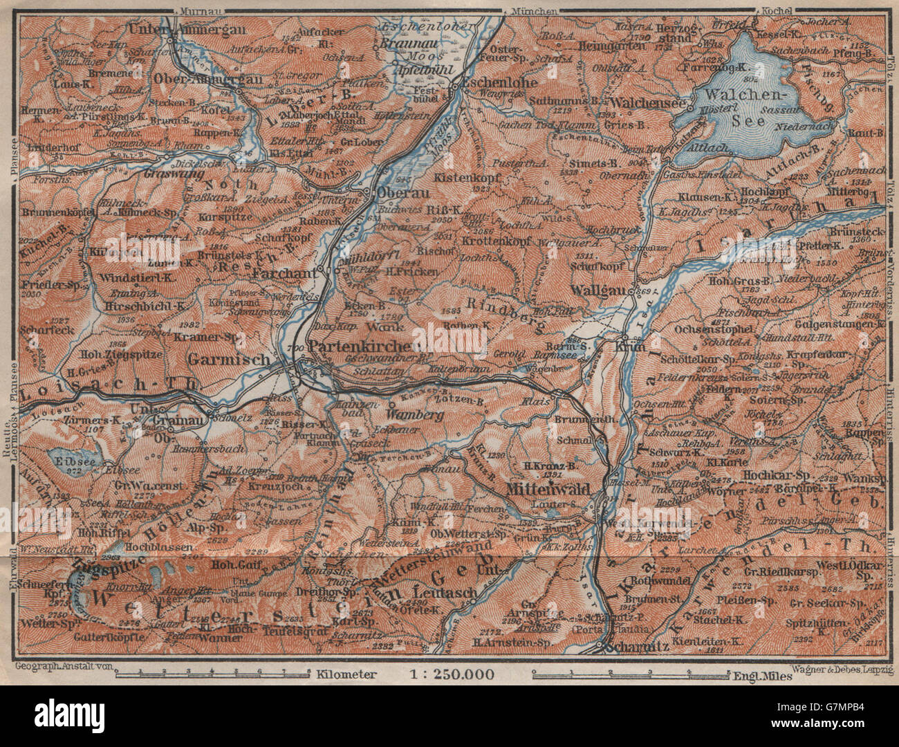 GARMISCH-PARTENKIRCHEN umgebung. Mittenwald Walchensee Oberammergau ...
