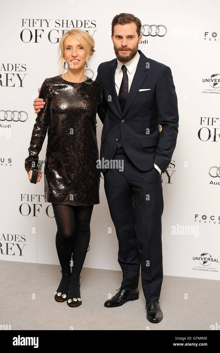 Sam Taylor-Johnson and Jamie Dornan attending the UK premiere of Fifty Shades of Grey at the Odeon Leicester Square, London. PRESS ASSOCIATION Photo. Picture date: Thursday February 12, 2015. See PA story SHOWBIZ Fifty. Photo credit should read: Dominic Lipinski/PA Wire Stock Photo