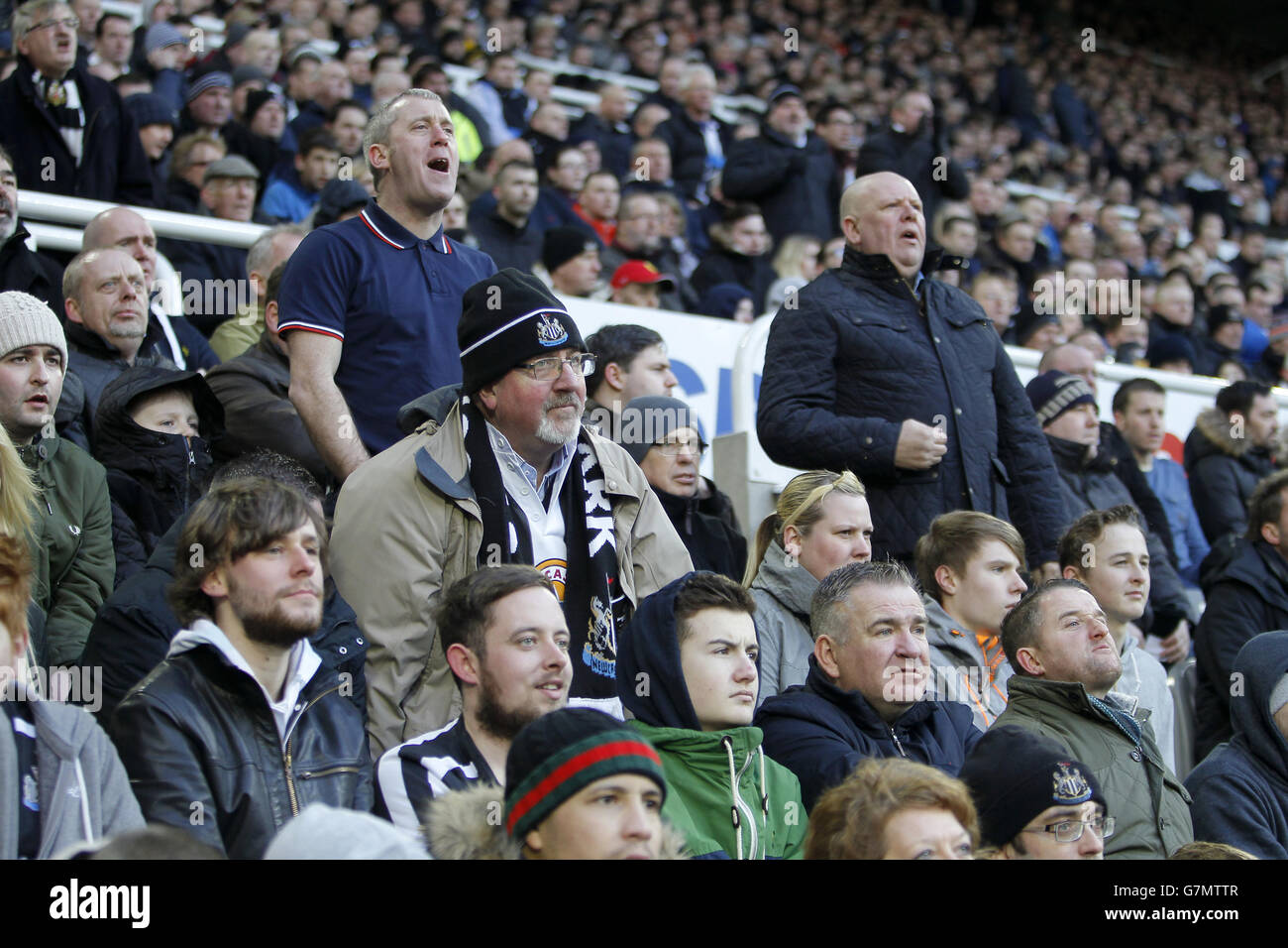 A general view of Newcastle United supporters in the crowd at St James' Park. Stock Photo