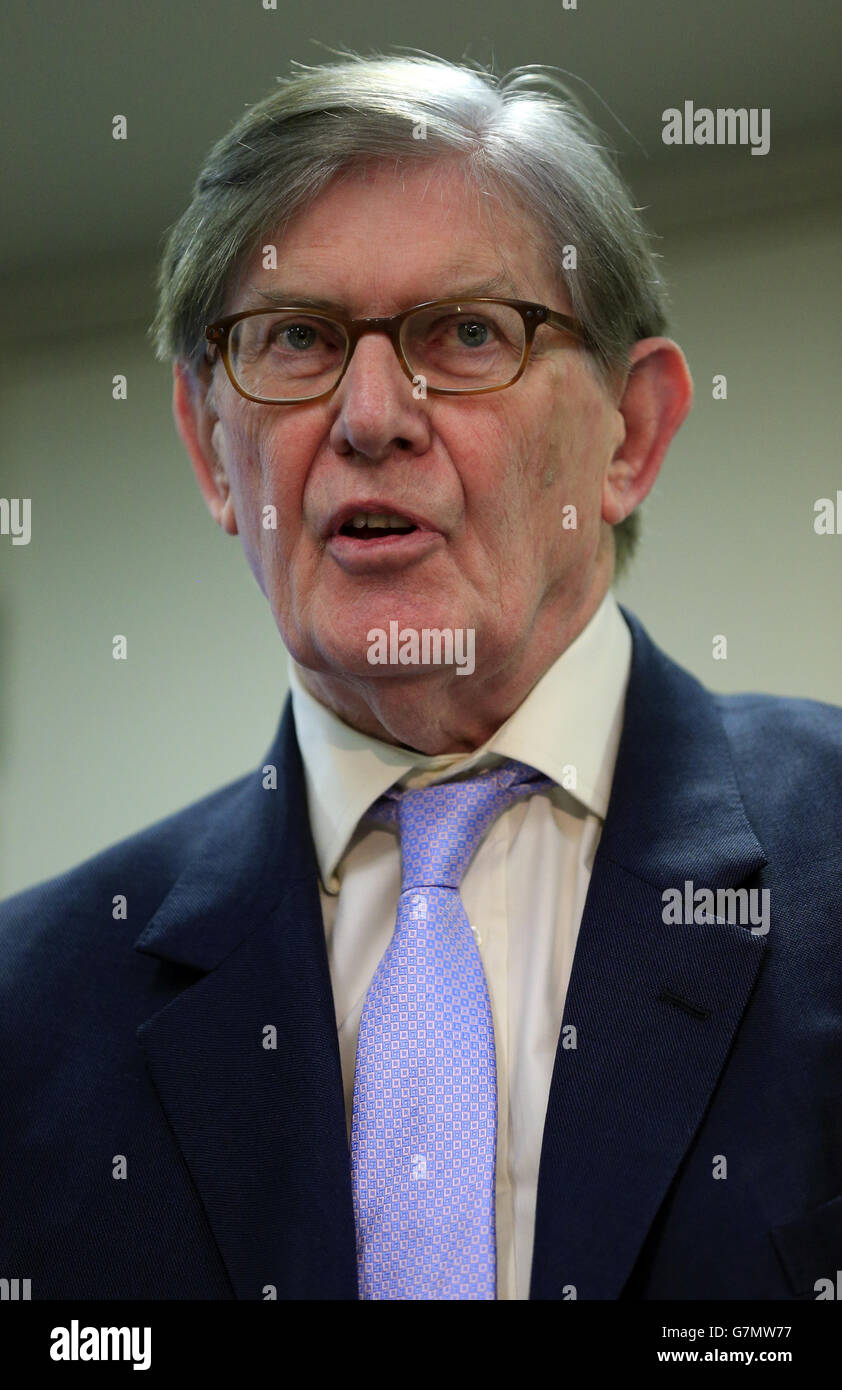 Bill Cash speaks during the Alternatives to EU Membership conference held at Europe House, London. Stock Photo