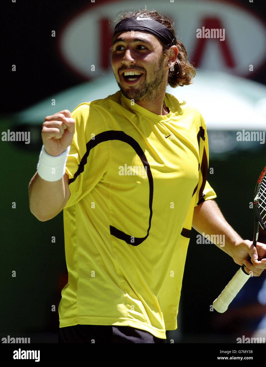 Tennis Australian Open 2005 Men's Forth Round. Marcos Baghdatis during his match against
