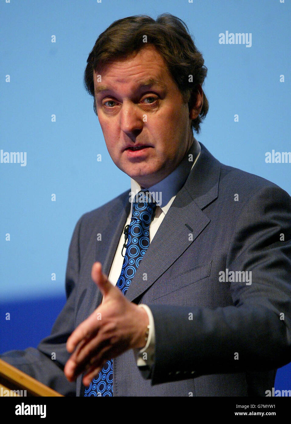 Alan Milburn speaking Stock Photo Alamy