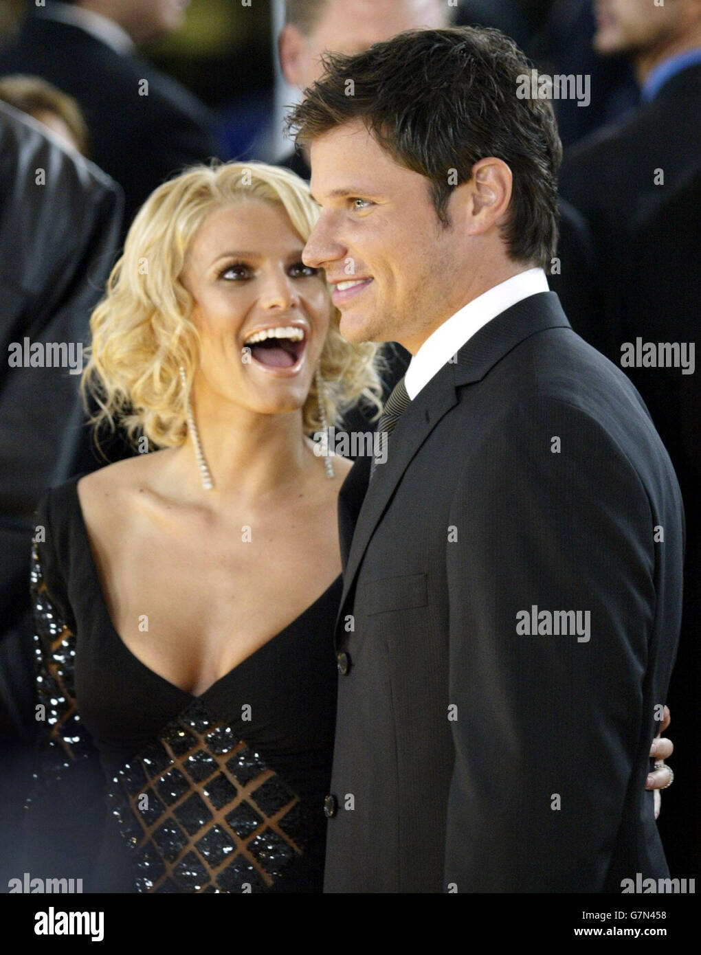 Singer JESSICA SIMPSON & Singer NICK LACHEY at the Rodeo Drive Walk Of Style  Award held on Rodeo Drive Stock Photo - Alamy