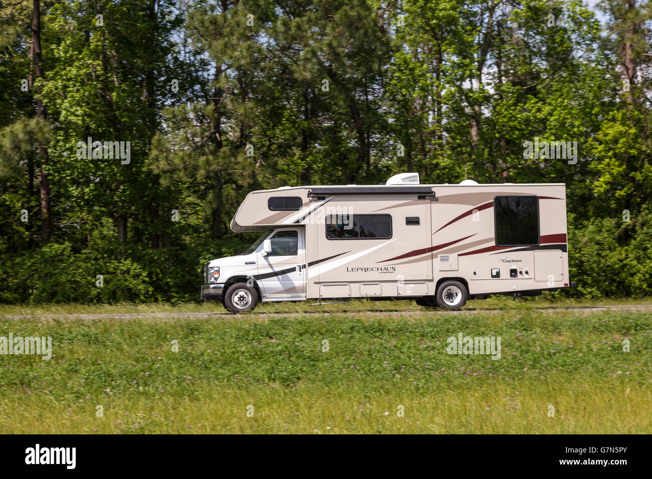 Recreational Vehicle on the Road Stock Photo