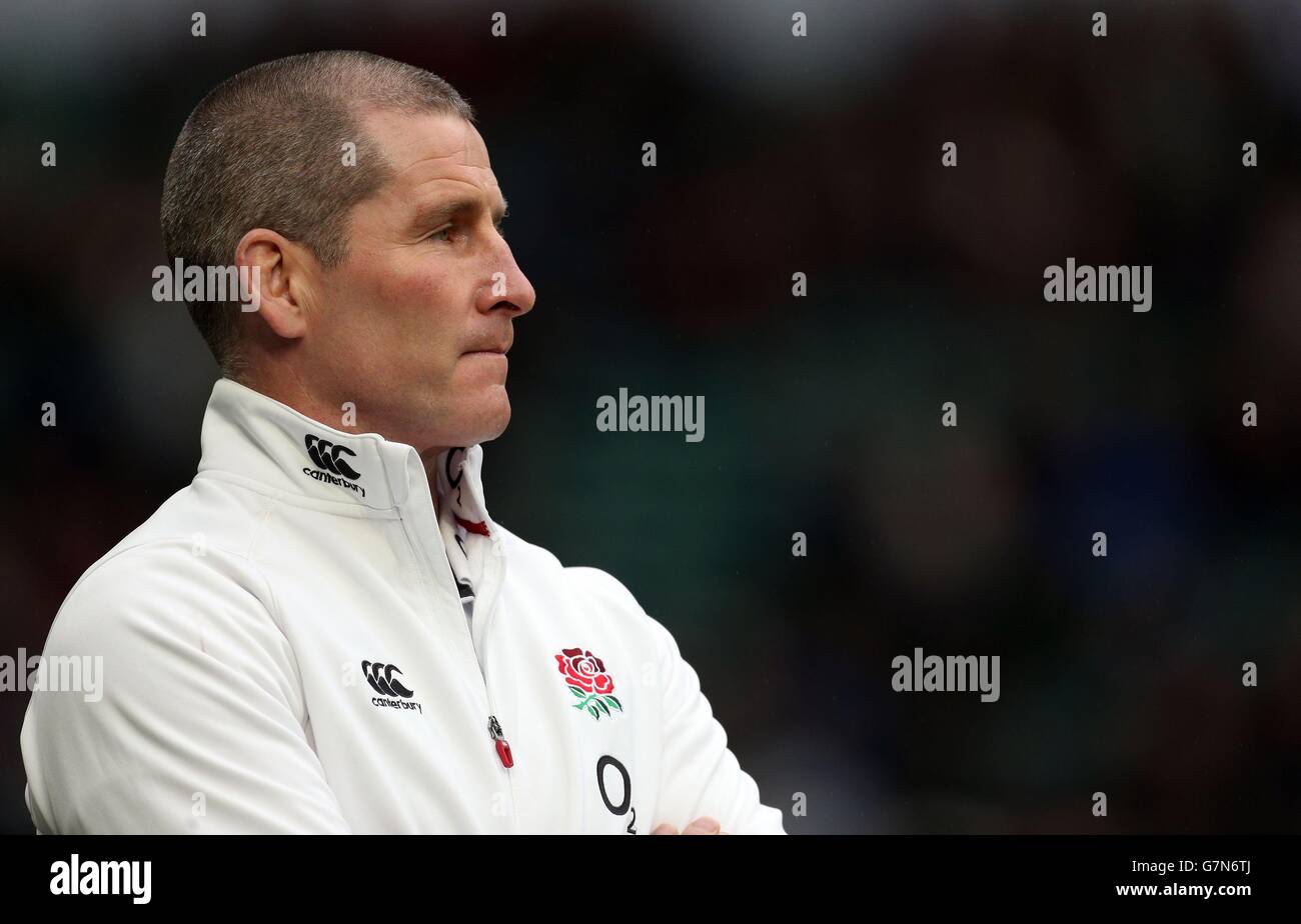 England head coach Stuart Lancaster before the 6 Nations match with Italy at Twickenham, London. Stock Photo