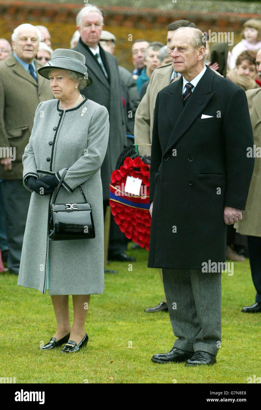 The queen the duke of edinburugh observe two minute silence hi-res ...