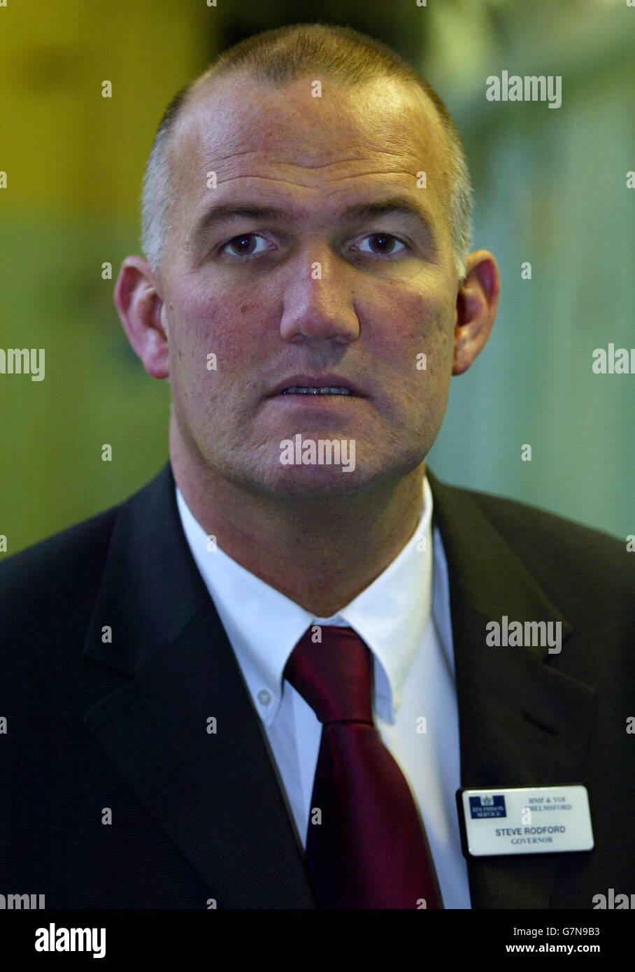 Governor of Chelmsford Prison Steve Rodford stands on the A wing of the prison. Stock Photo