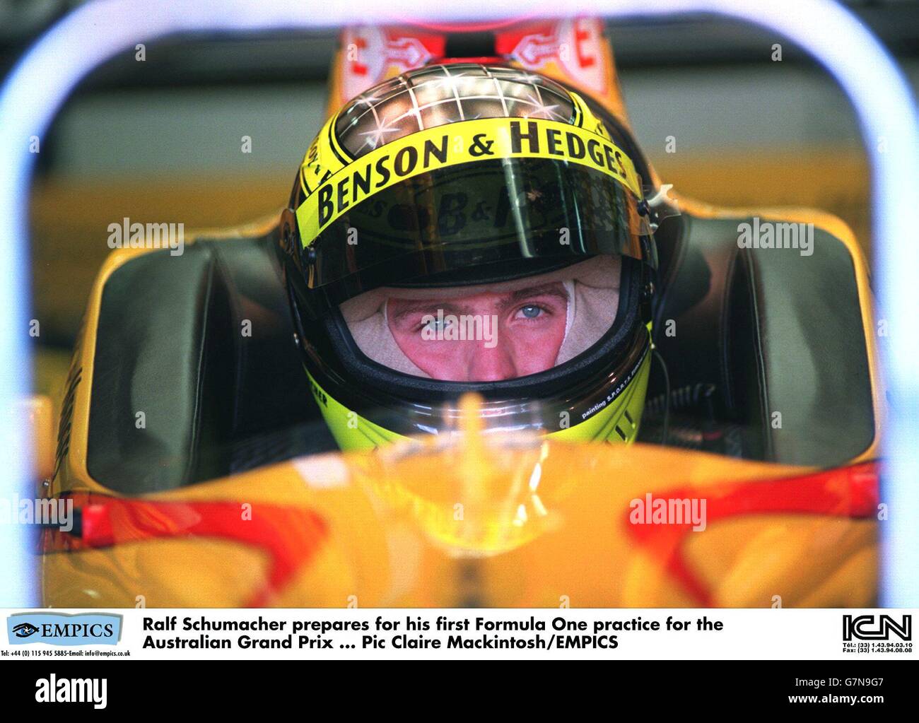 Ralf Schumacher prepares for his first Formula One practice for the