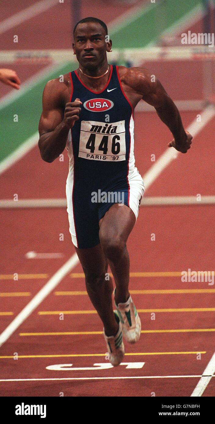 Athletics - 6th IAAF World Indoor Championship. Tony Dees, USA - 60m Hurdles Mens Stock Photo
