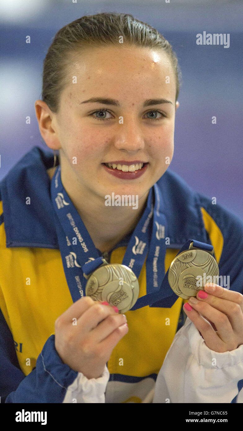 Lois Toulson of City of Leeds Diving Club with her medals after wining