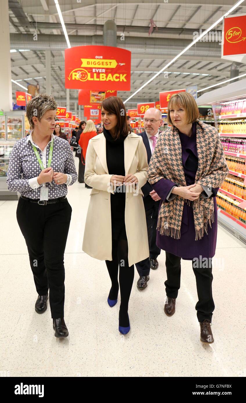 General Store Manager Sally Duckering escorts Harriet Harman (right