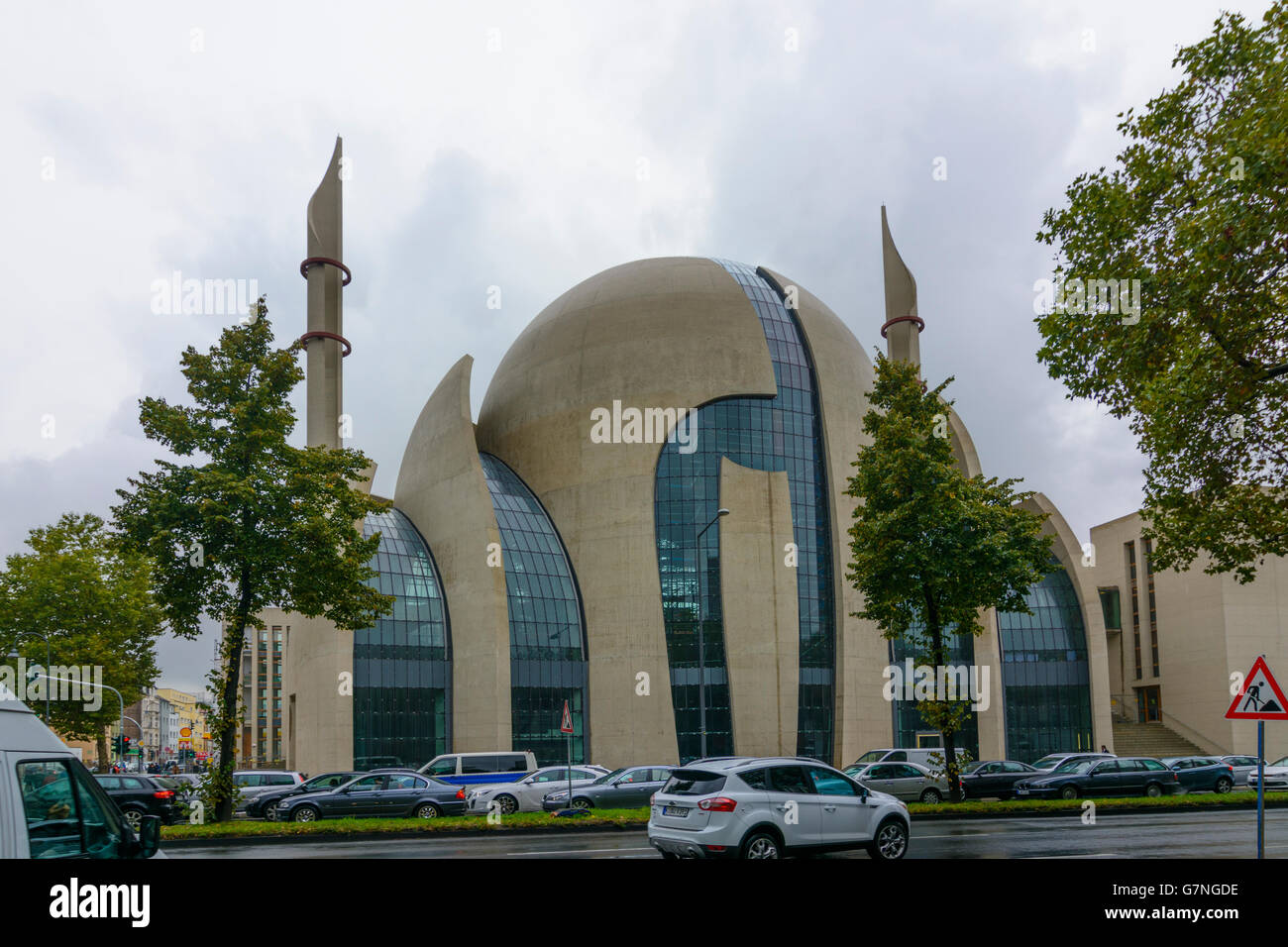 Cologne Central Mosque - Ehrenfeld, Köln, Cologne, Germany, Nordrhein-Westfalen, North Rhine-Westphalia, Stock Photo