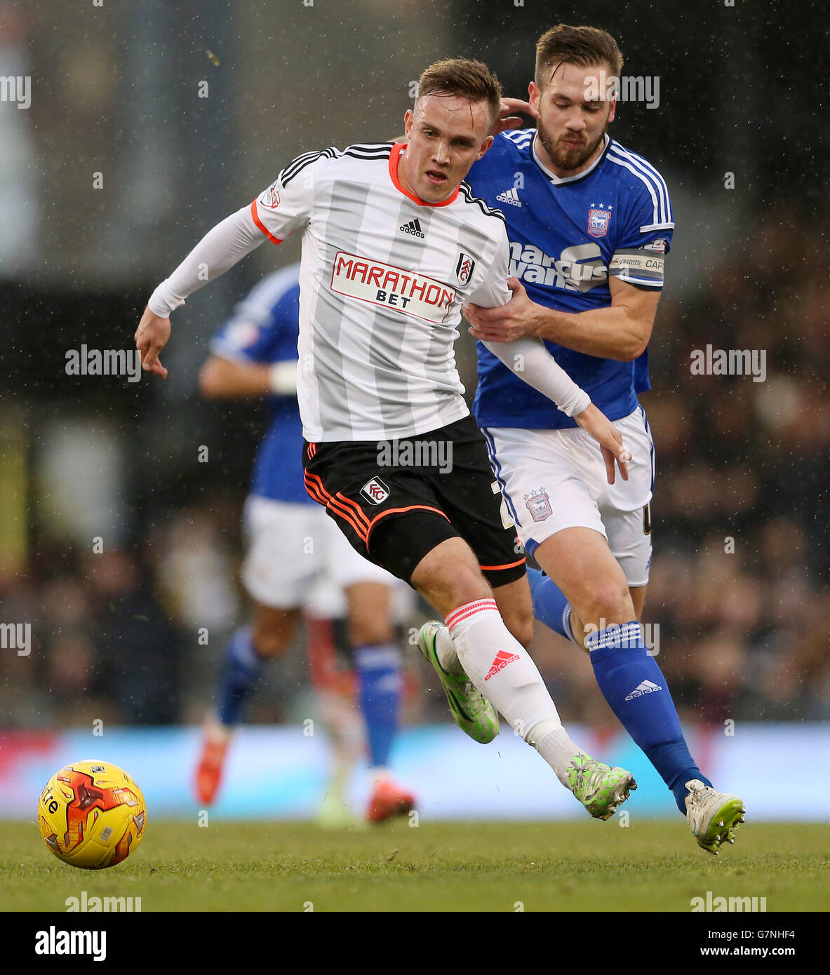 Fulhams lasse vigen christensen and ipswich towns luke chambers right ...