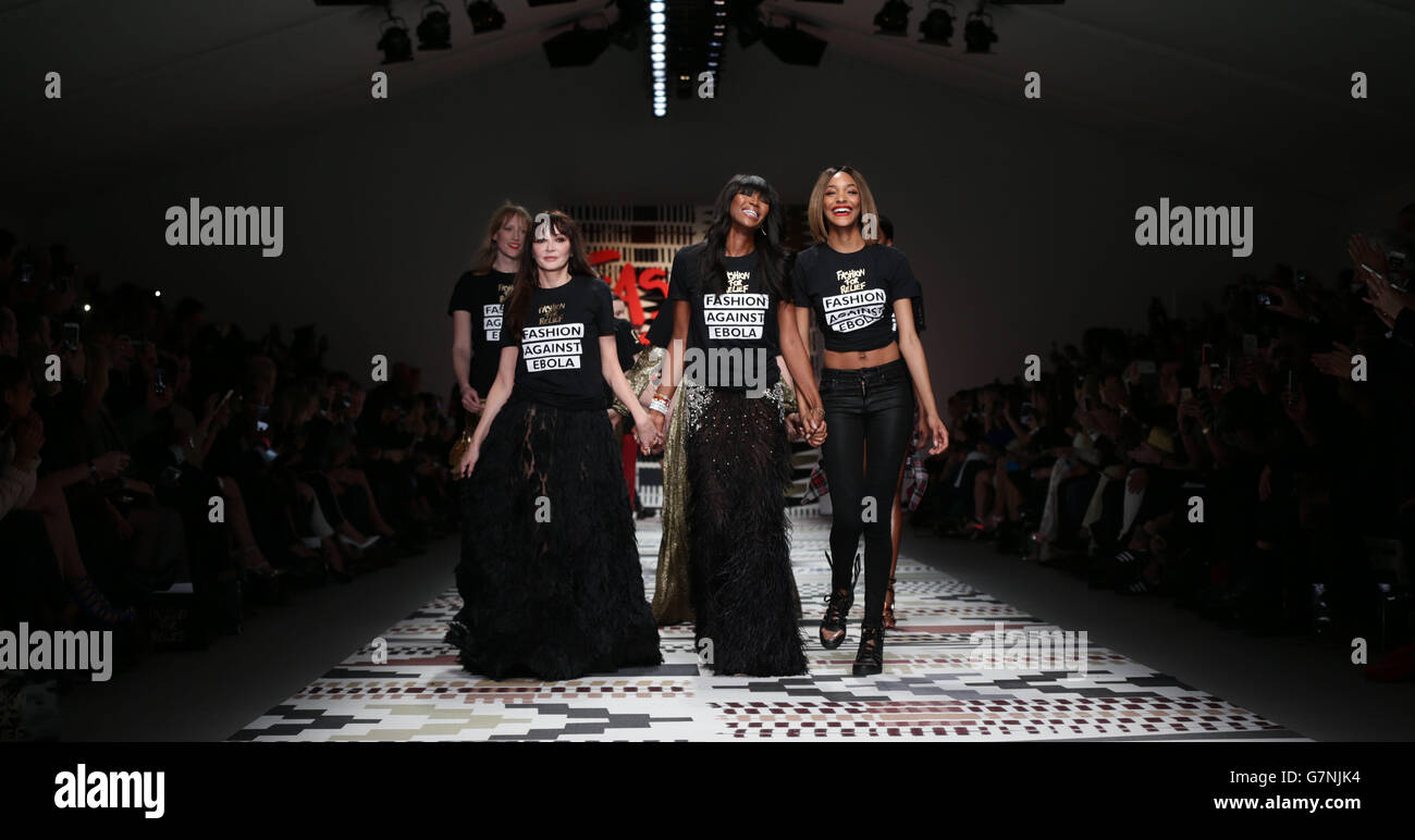 (Front, left - right) Annabelle Neilson, Naomi Campbell and Jourdan