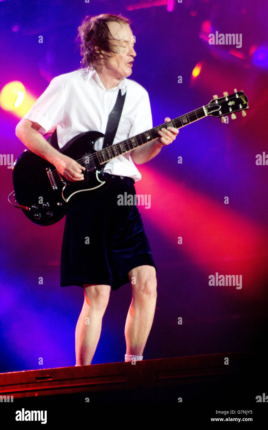 LONDON, ENGLAND - JUNE 04 2016  Angus Young  of AC/DC perform at Queen Elizabeth Olympic Park on June 5, 2016 in London, England.  Credit: Glamourstock Stock Photo
