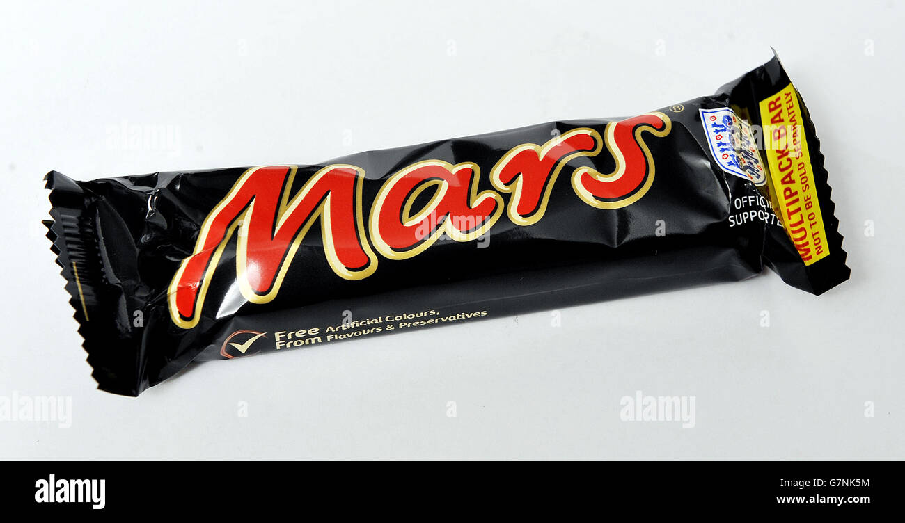 A view of a Mars Bar, as the confectionery bars sold in the UK and