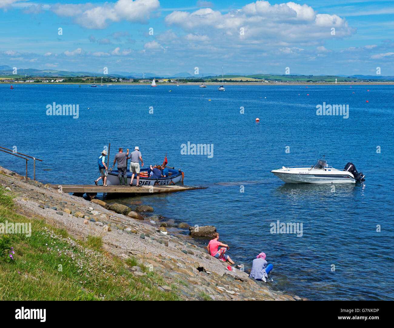 The ferry boat at the pier, Piel Island, near Barrow-in-Furness, Cumbria, England UK Stock Photo