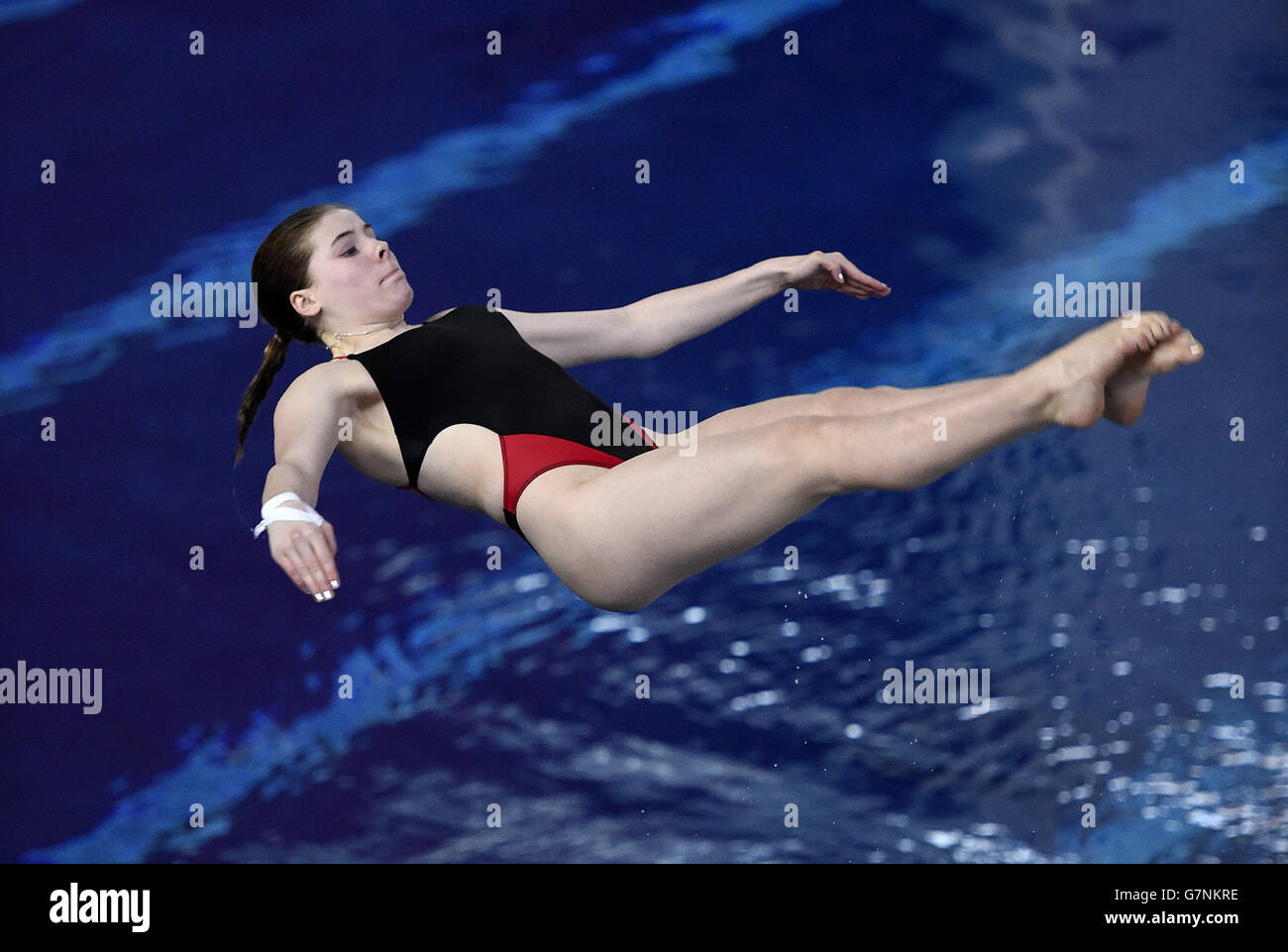 City of Leeds Diving Club's Katehrine Torrance during the Women's 1m preliminary round during day one of the British Gas Diving Championships at The Plymouth Life Centre, Plymouth. Stock Photo