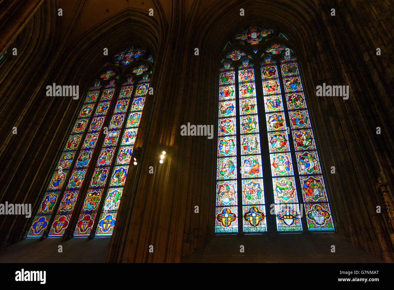 Cathedral window, Köln, Cologne, Germany, Nordrhein-Westfalen, North Rhine-Westphalia, Stock Photo