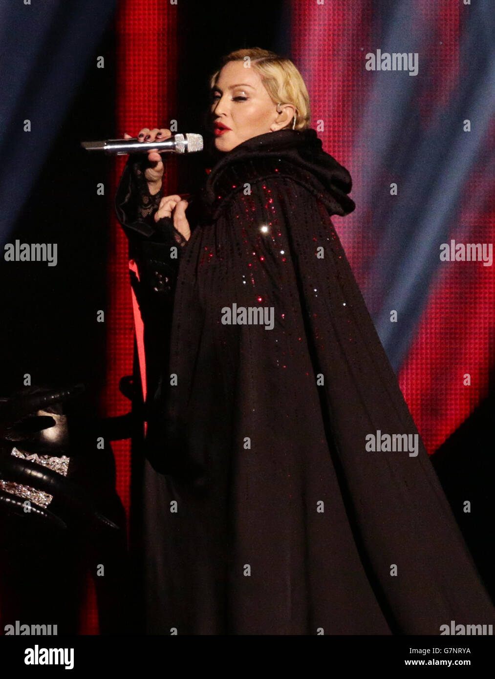 Madonna performs on stage 2015 brit awards o2 arena hi-res stock ...