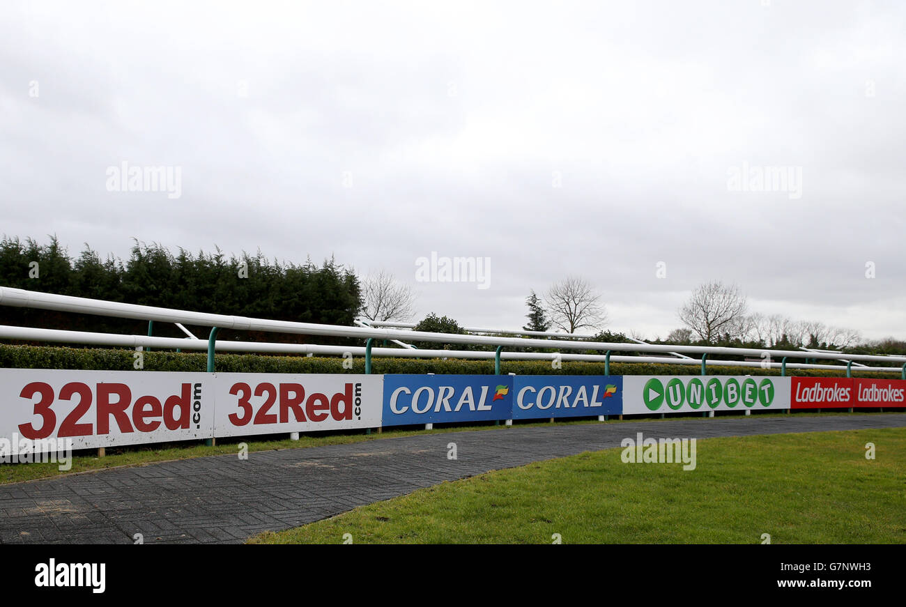 Horse Racing - Southwell Racecourse. A general view of the parade ring Stock Photo