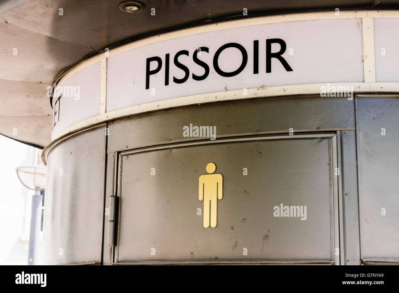 Public toilet with a separate urinal (pissoir) for men. Stock Photo