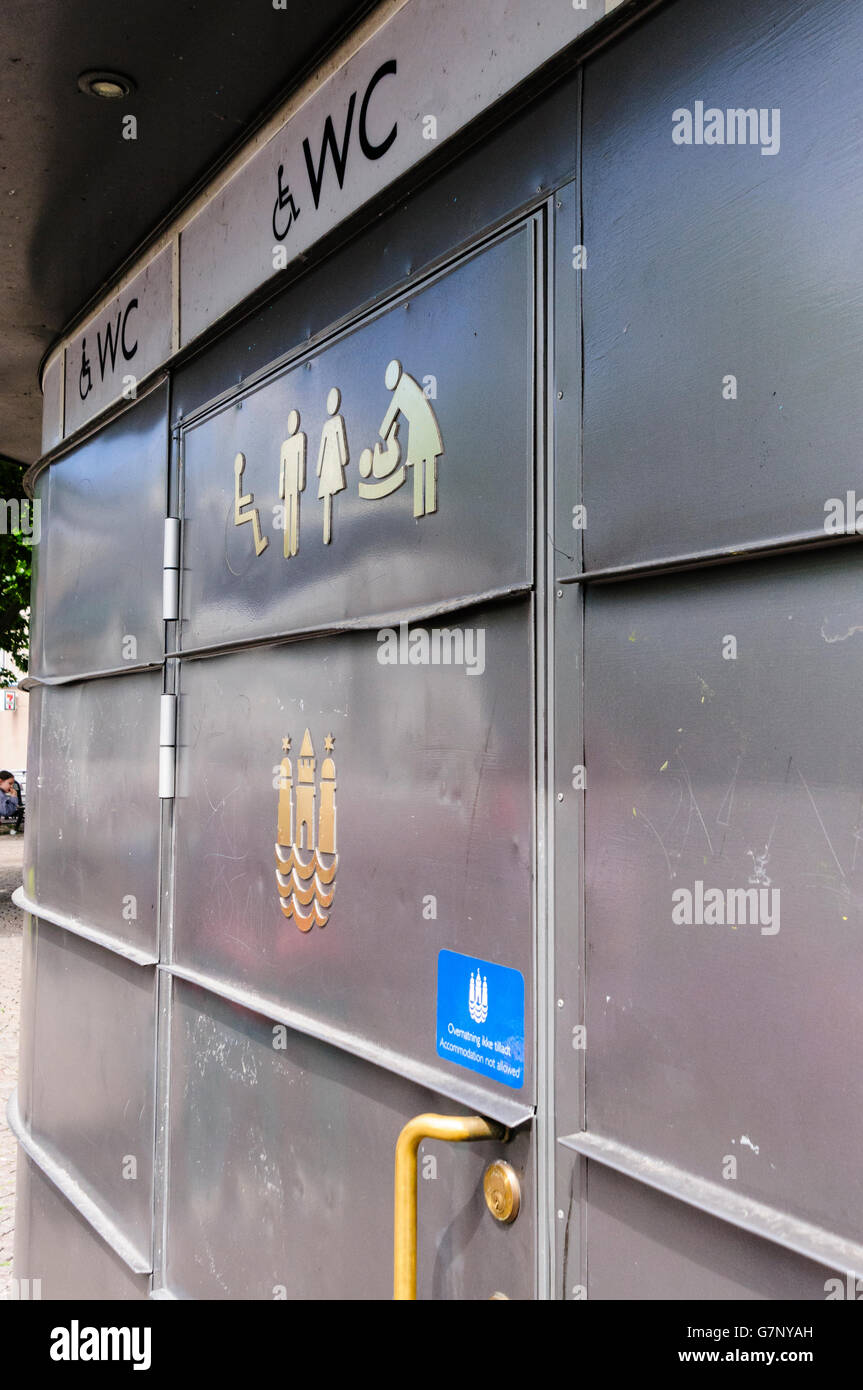 Public toilet with disabled access and baby changing facilities. Sign