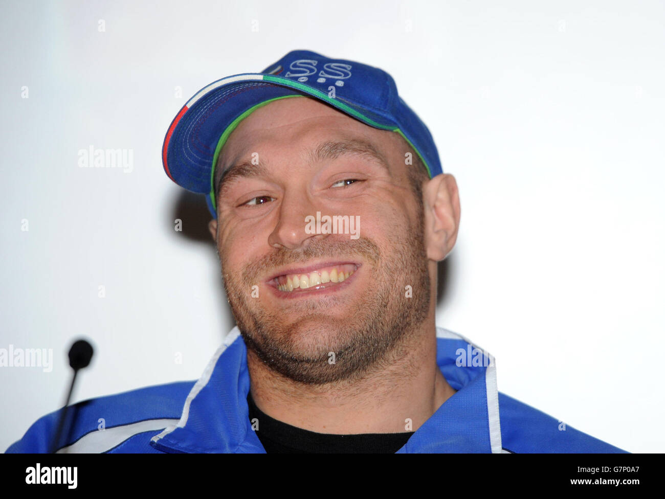Boxing - Tyson Fury and Christian Hammer Head to Head - The O2. Tyson Fury during the head to head press conference at The O2, London. Stock Photo