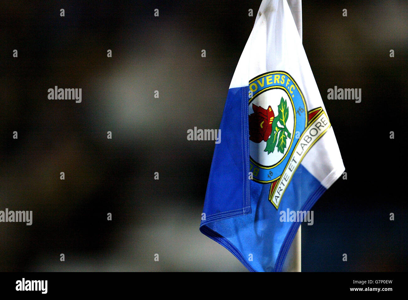 The corner flag at Ewood Park, home of Blackburn Rovers Stock Photo Alamy