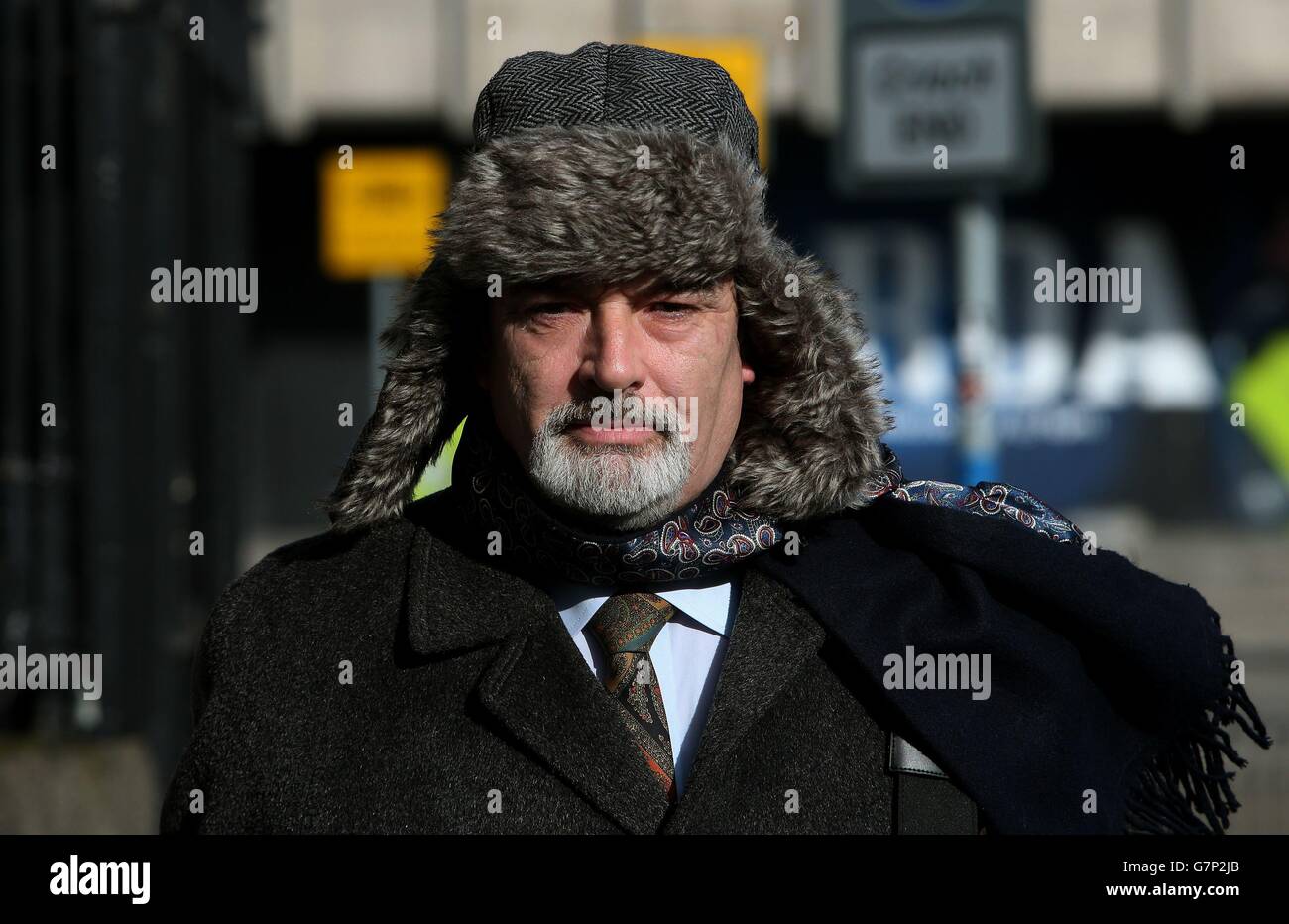 Ian Bailey arrives at the High Court for his continuing lawsuit against the State for the Garda's handling of the investigation into the murder of French film-maker Sophie Toscan du Plantier. Stock Photo