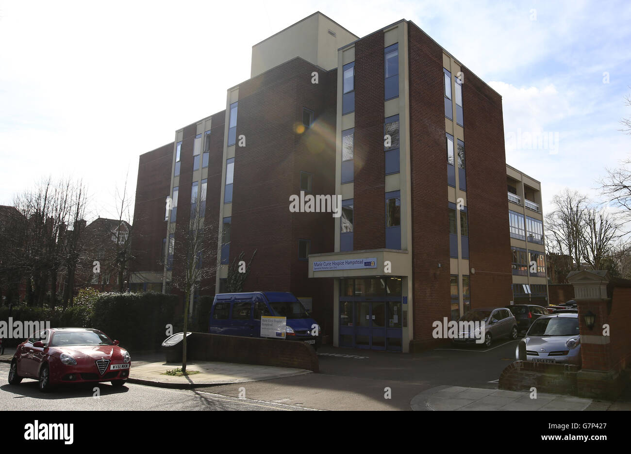 A general view of the Marie Curie Hospice in Hampstead, London, which was visited by Helene Langevin-Joliot, granddaughter of Marie Curie as part of a trip to London to speak about women in physics at the Institute of Physics. Stock Photo