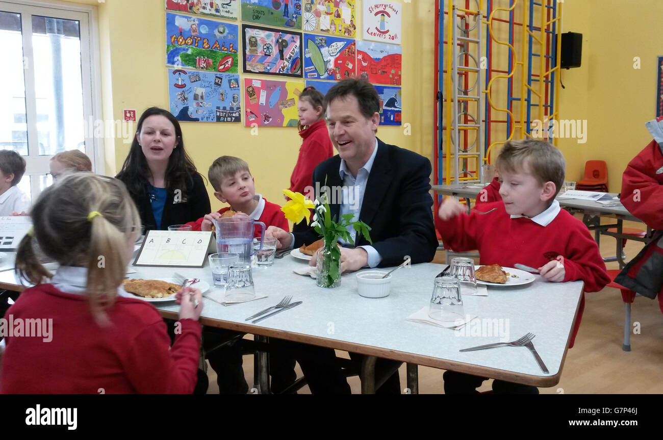 Clegg visit to Cornwall Stock Photo