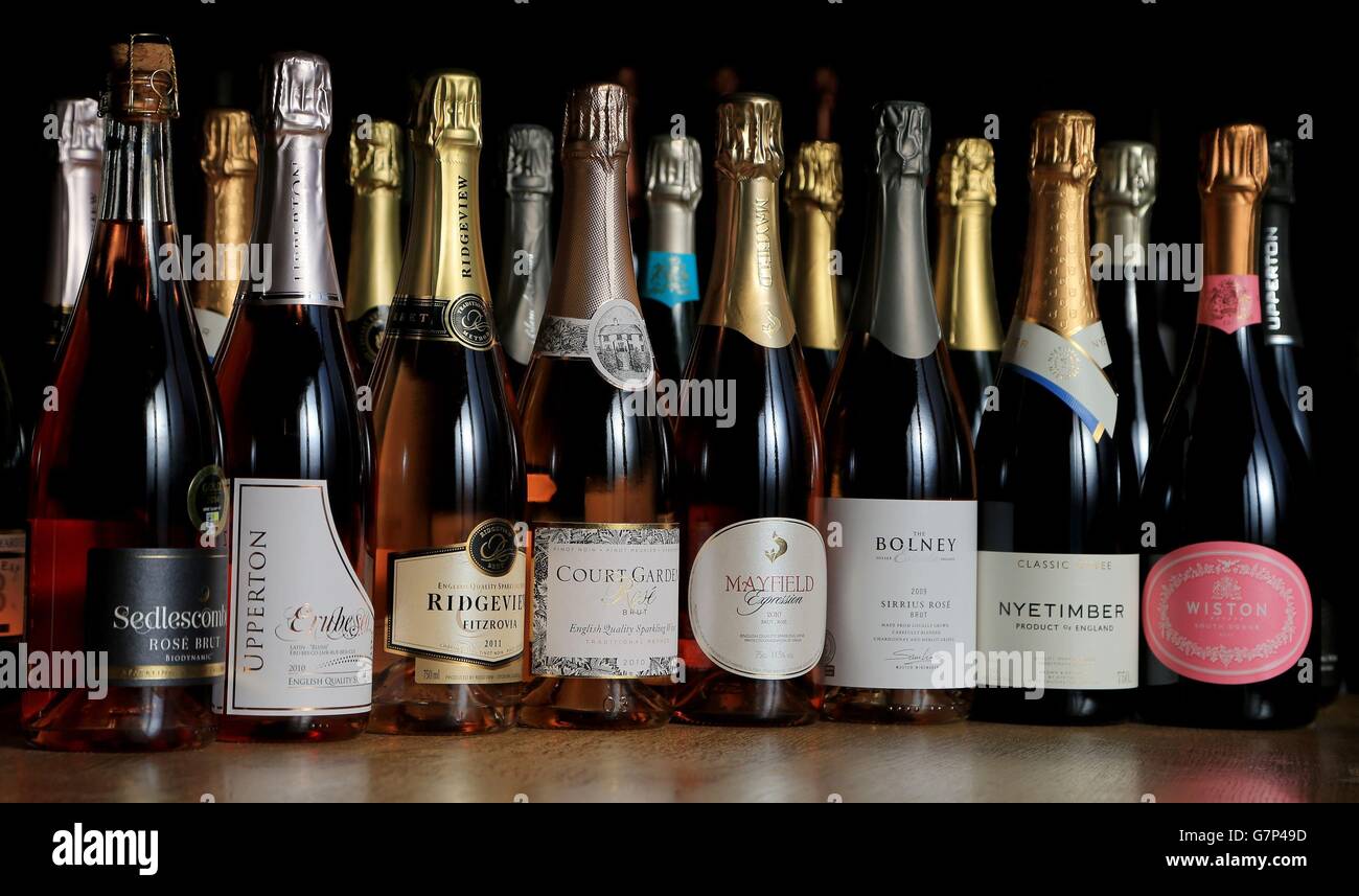 Bottles of English sparkling wine made in Sussex for sale at the