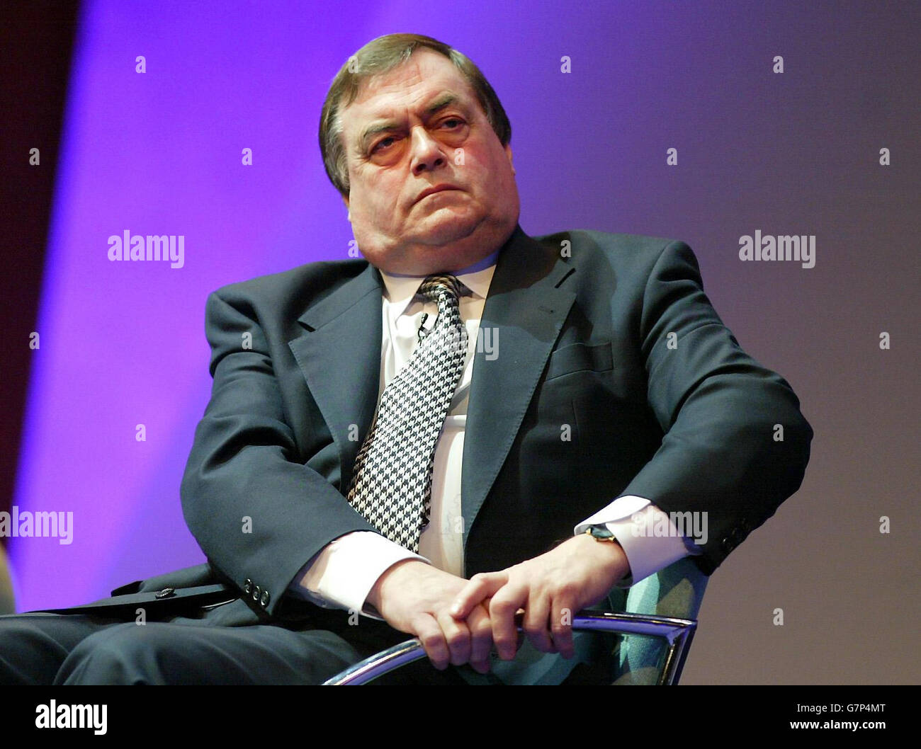Deputy Prime Minister John Prescott speaking at the Sustainable Communities Summit in which he pledged to put sustainability at the heart of planning policy as part of his plan to regenerate local communities. Stock Photo