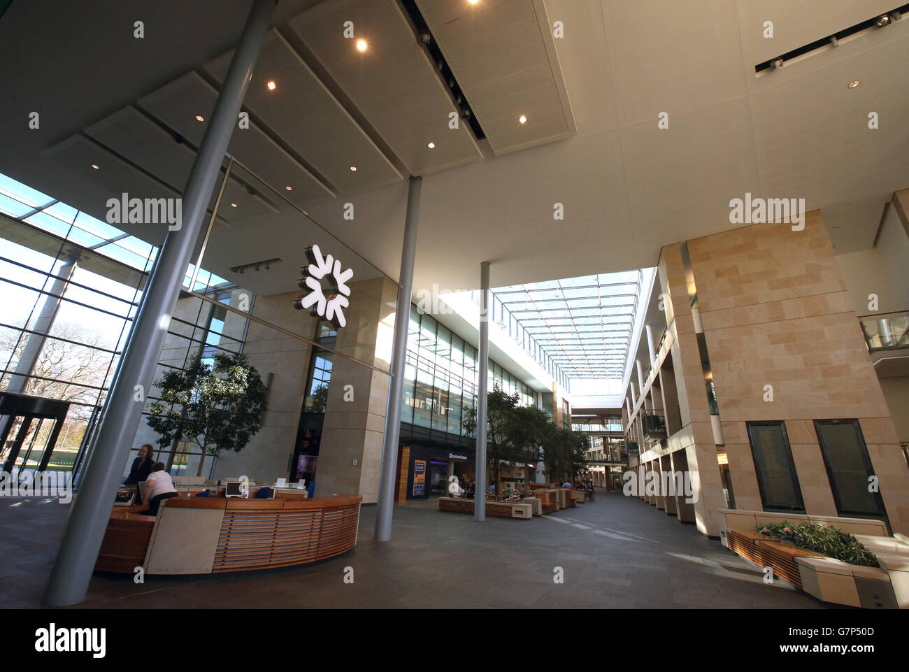 A general view of the inside of RBS Headquarters at Gogarburn in Edinburgh Stock Photo
