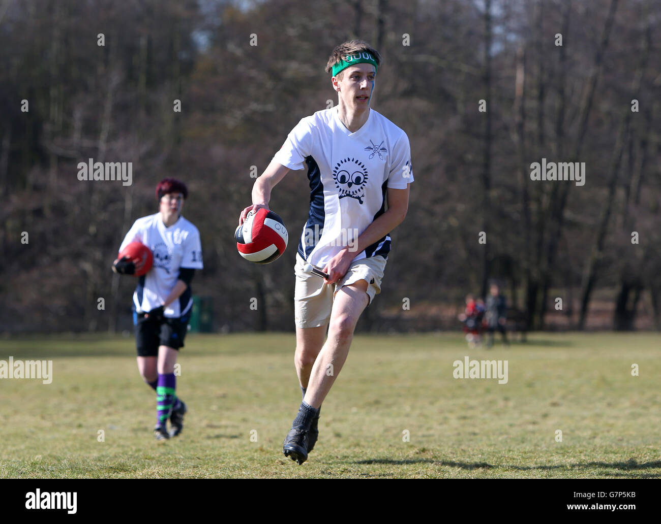 Match action between the Oxford Quidlings and Falmouth Falcons during the UK Quidditch Cup at Wollaton Hall, Nottingham. PRESS ASSOCIATION. Picture date: Saturday March 7, 2015. Photo credit should read: Simon Cooper/PA Wire Stock Photo