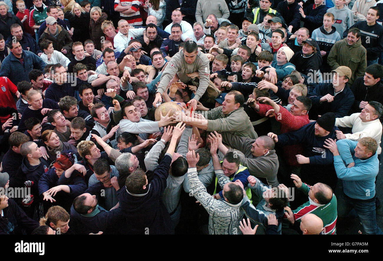 806th Annual Atherstone Ball Game Warwickshire Stock Photo Alamy