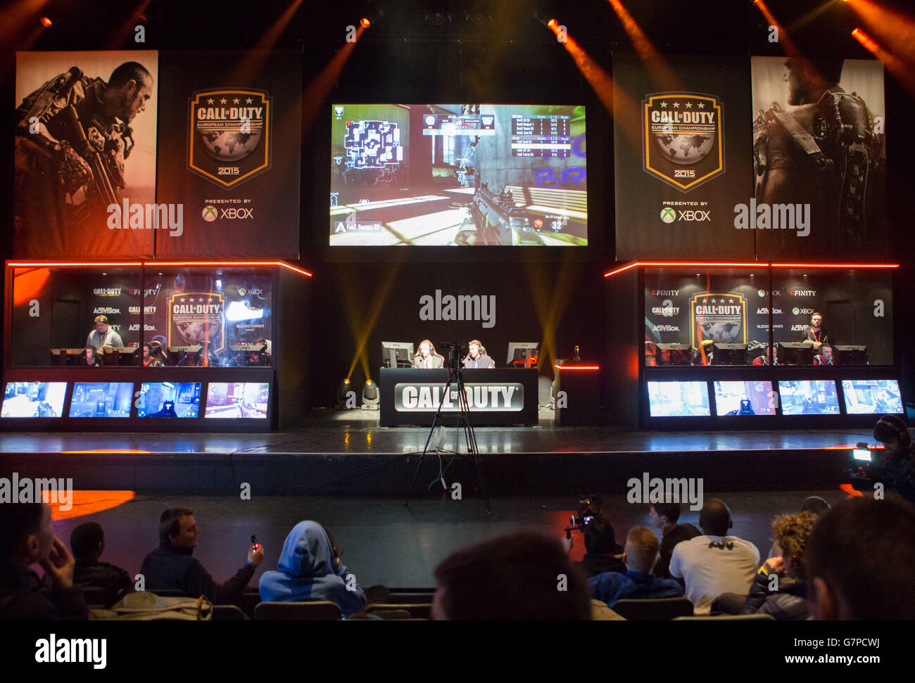 Teams competes during the Call of Duty European Championships at the Royal Opera House, London. Stock Photo