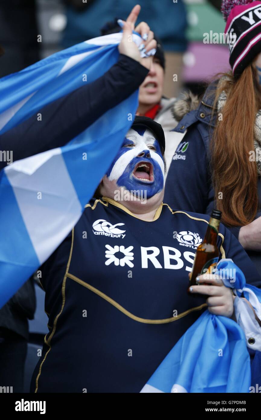 Scotland fans the rbs six nations match at murrayfield stadium hi-res ...