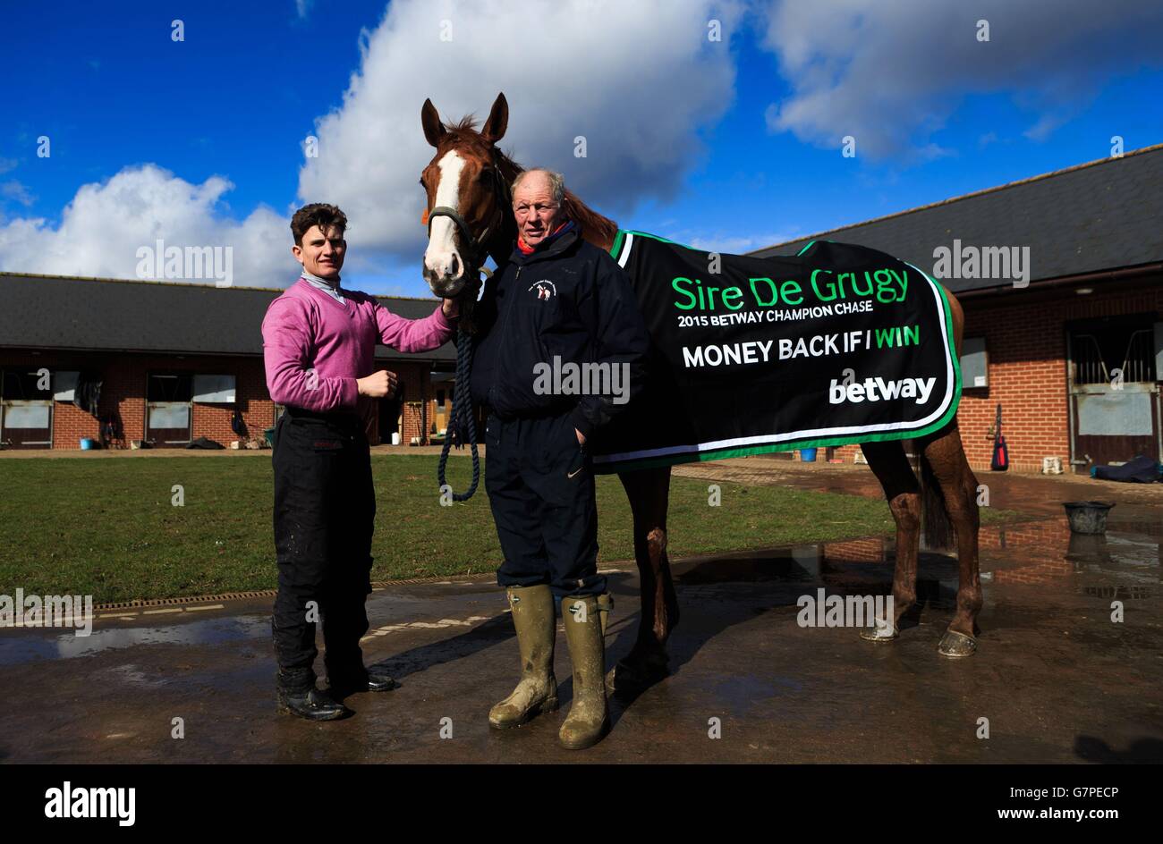 Horse Racing Gary Moore Stable Visit Cisswood Racing Stables Stock