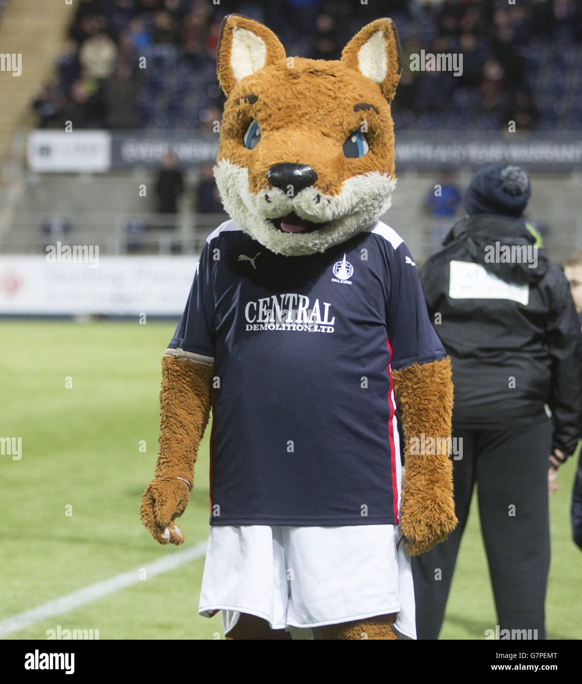 Soccer - Scottish Championship - Falkirk v Rangers - Falkirk Stadium. Falkirk mascot Fergus Fox Stock Photo