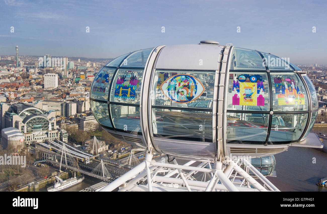 London Eye 15th anniversary. s 15th anniversary Stock Photo - Alamy