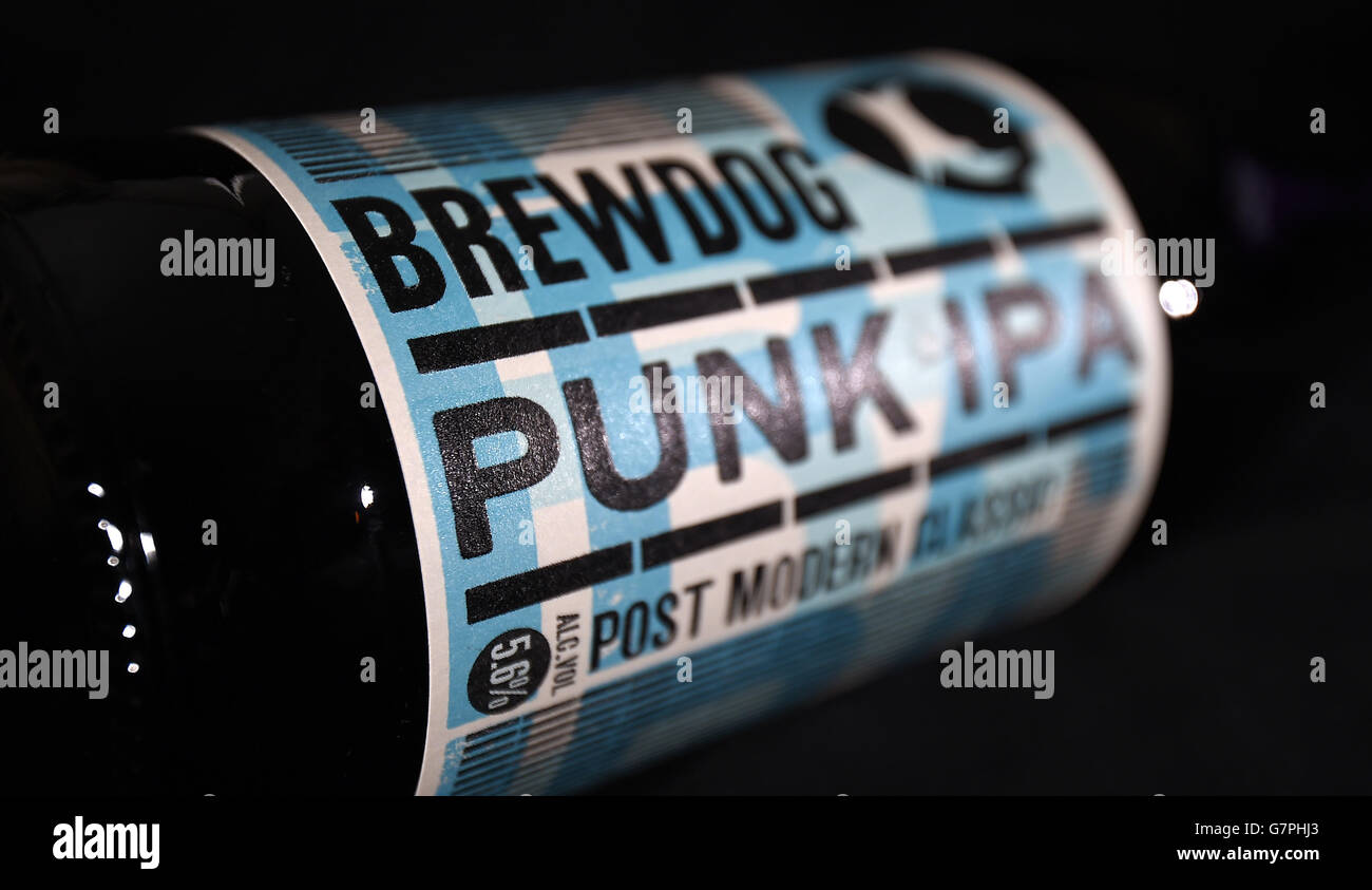 A bottle of Punk IPA by Brewdog, as the craft beer company is to expand with the creation of 130 jobs. Stock Photo