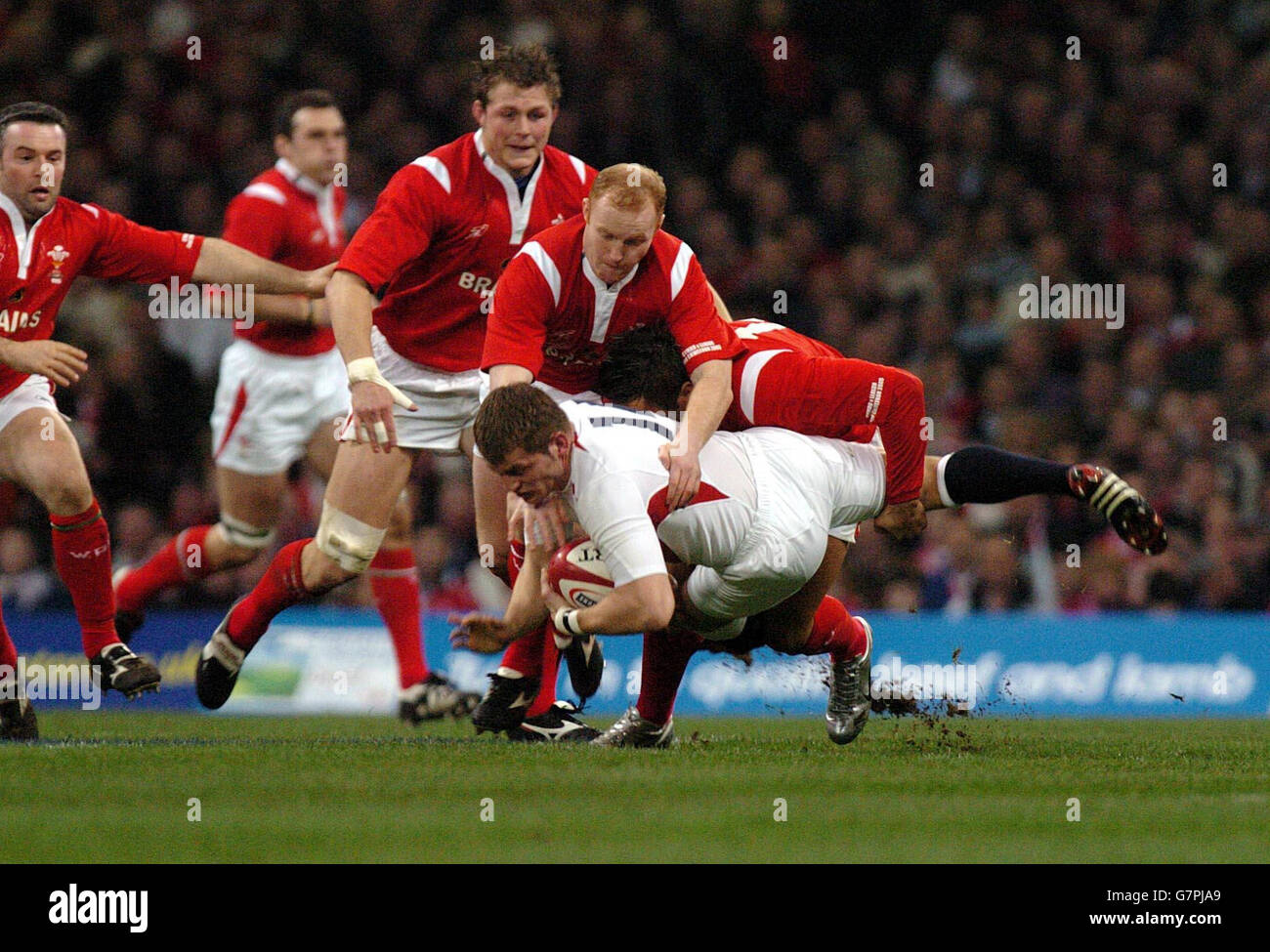 Rugby Union - RBS 6 Nations Championship 2005 - Wales v England - Millennium Stadium Stock Photo